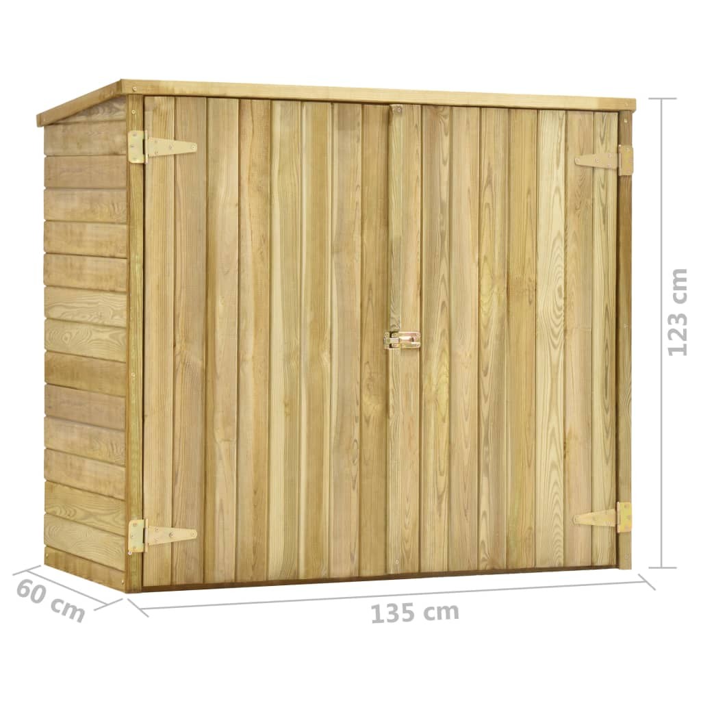 Garden Tool Shed 135x60x123 cm Impregnated Pinewood